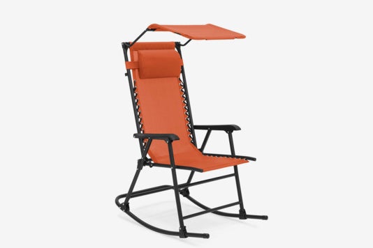 Best Choice Products Foldable Zero Gravity Rocking Patio Recliner Chair With Sunshade Canopy.